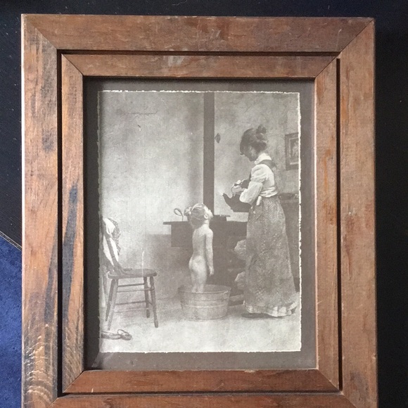 Picture with  original wood frame - Picture 5 of 8